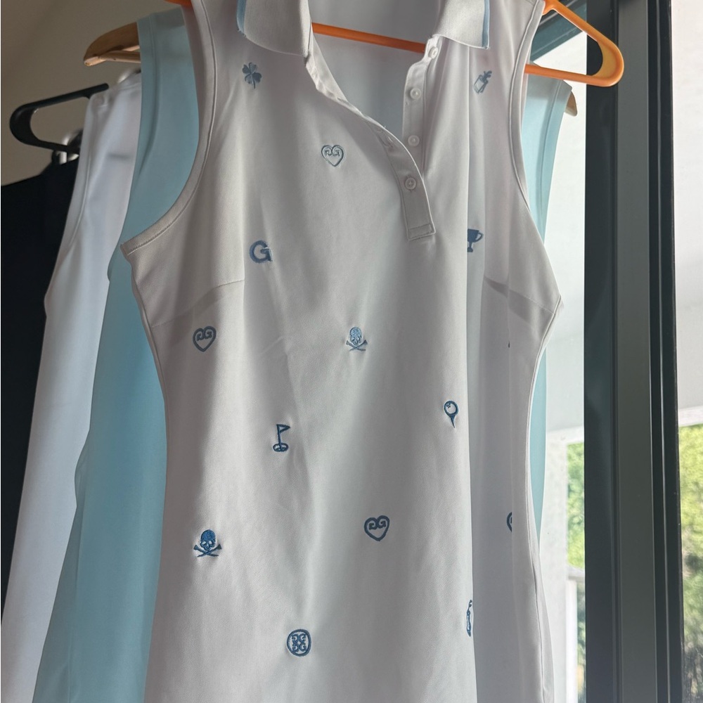 G/FORE White Sleeveless Top with Blue Accents